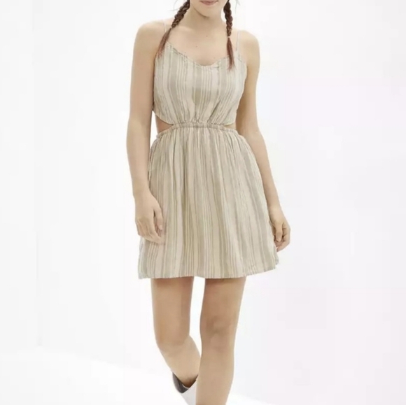 American Eagle Outfitters Striped Mini Dress - Beige and White - Picture 5 of 13